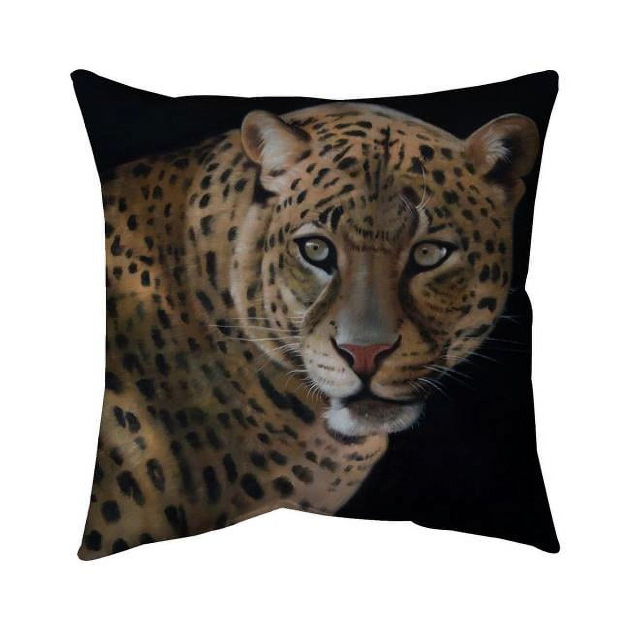 26 x 26 in. Realistic Fierce Leopard-Double Sided Print Indoor Pillow Cover