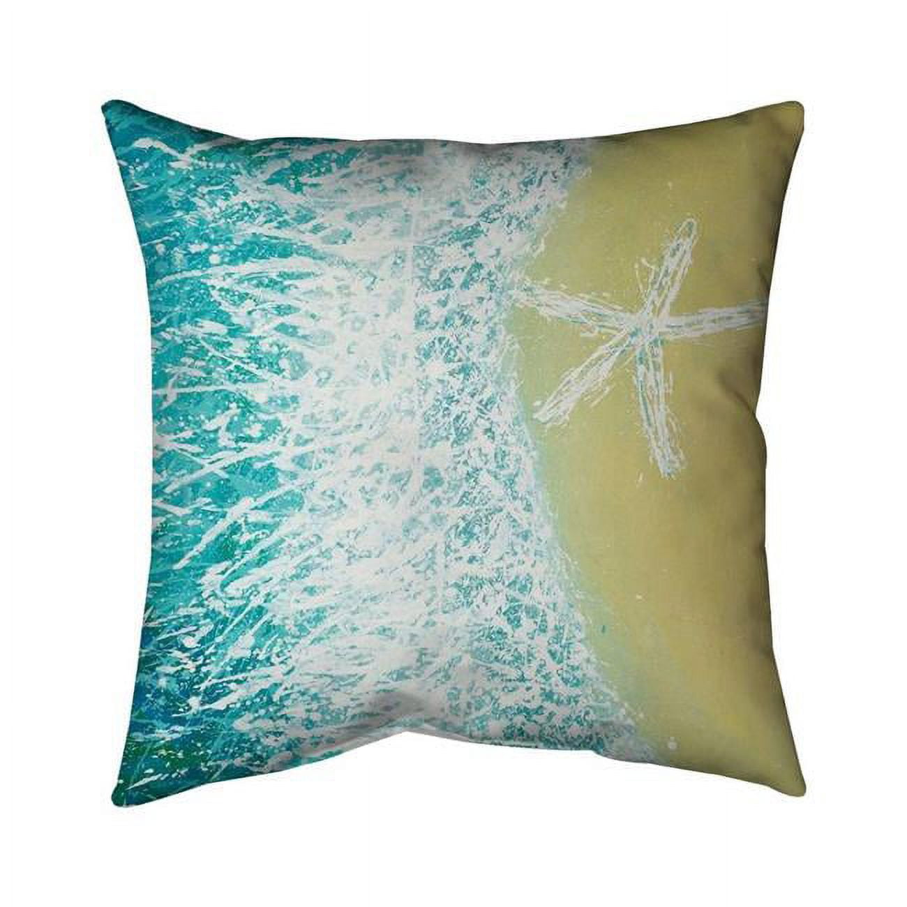 26 x 26 in. Right Side Seastar & A Wave-Double Sided Print Indoor Pillow Cover