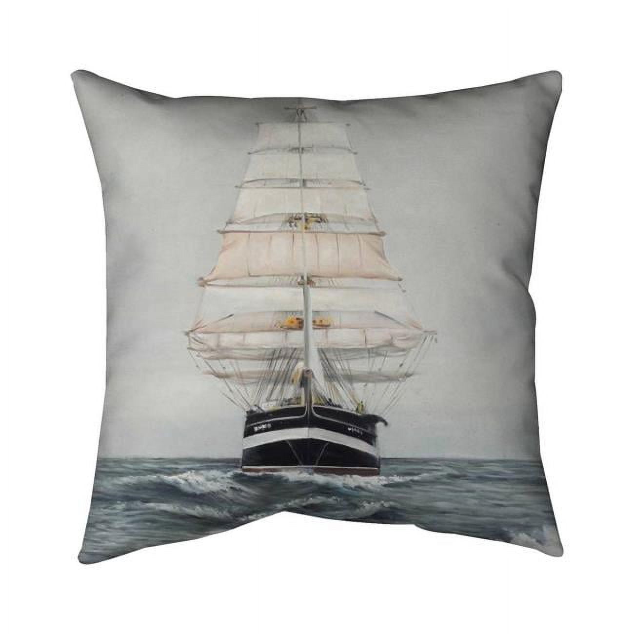 26 x 26 in. Ship Gently Sailing by A Cloudy Day-Double Sided Print Indoor Pillow Cover