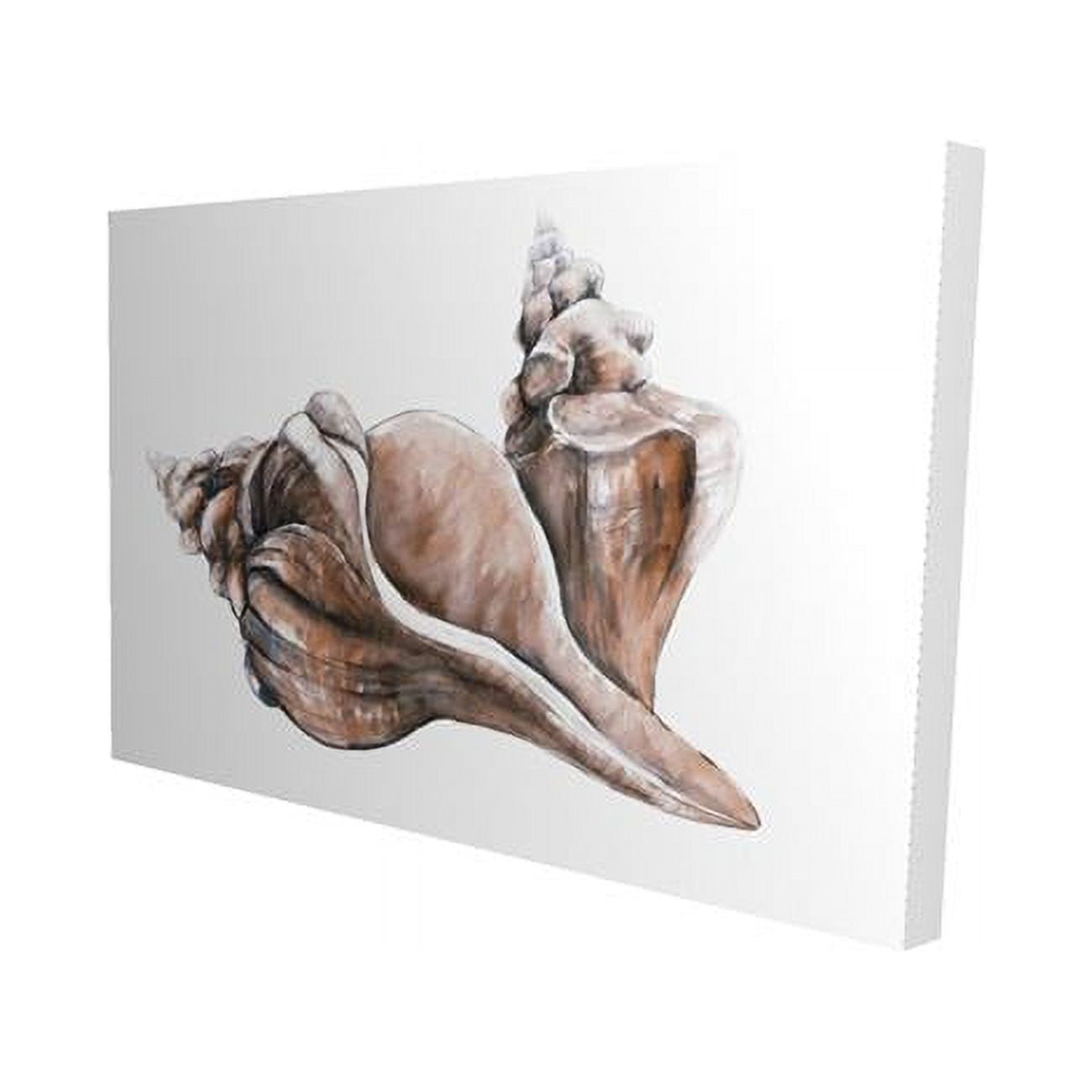 20 x 30 in. Coral Horse Conch Seashells Neutral-Print on Canvas