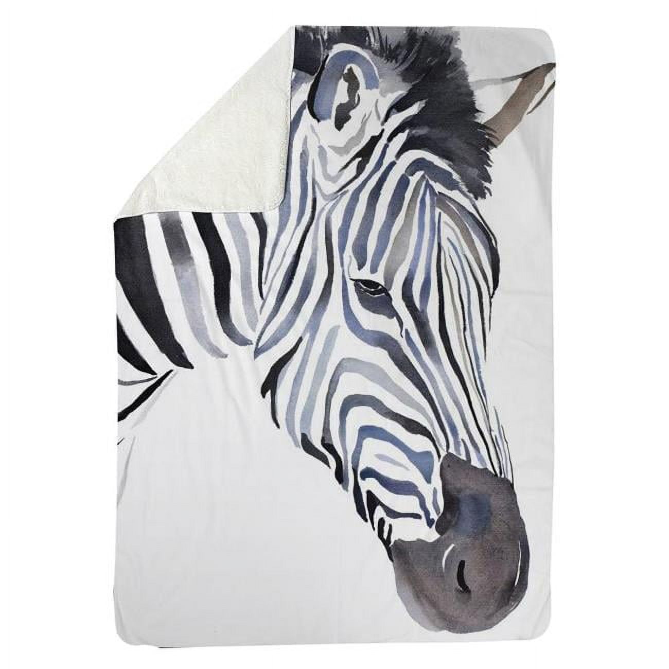 60 x 80 in. Zebra-Sherpa Fleece Blanket