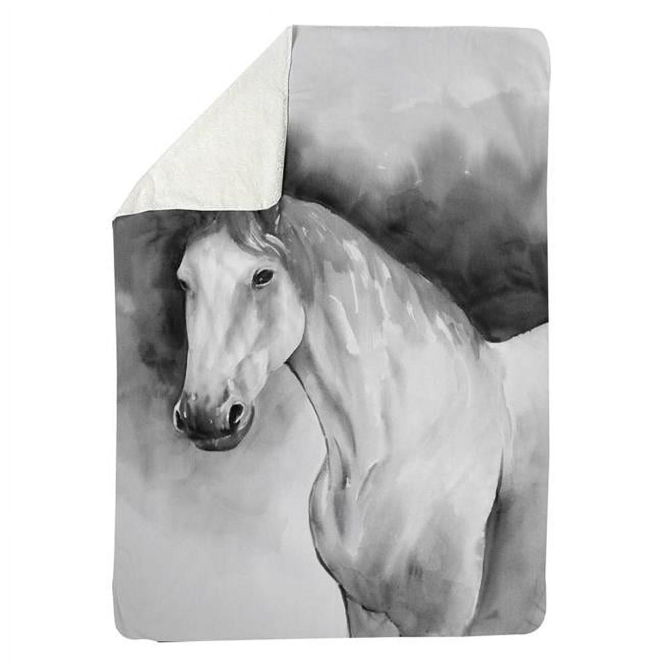 60 x 80 in. Domino Horse-Sherpa Fleece Blanket