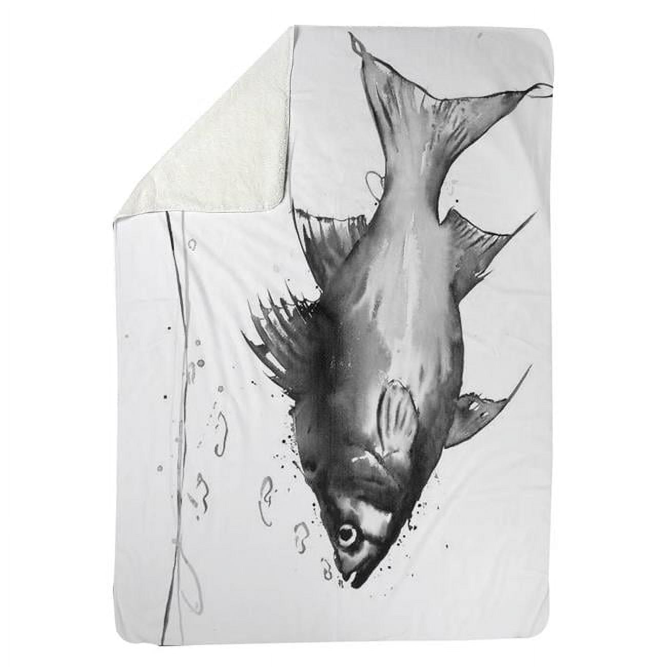 60 x 80 in. Swimming Fish-Sherpa Fleece Blanket