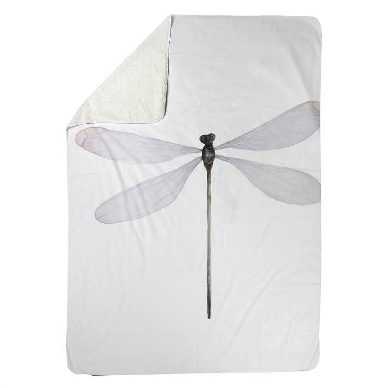 60 x 80 in. Minimalist Dragonfly-Sherpa Fleece Blanket