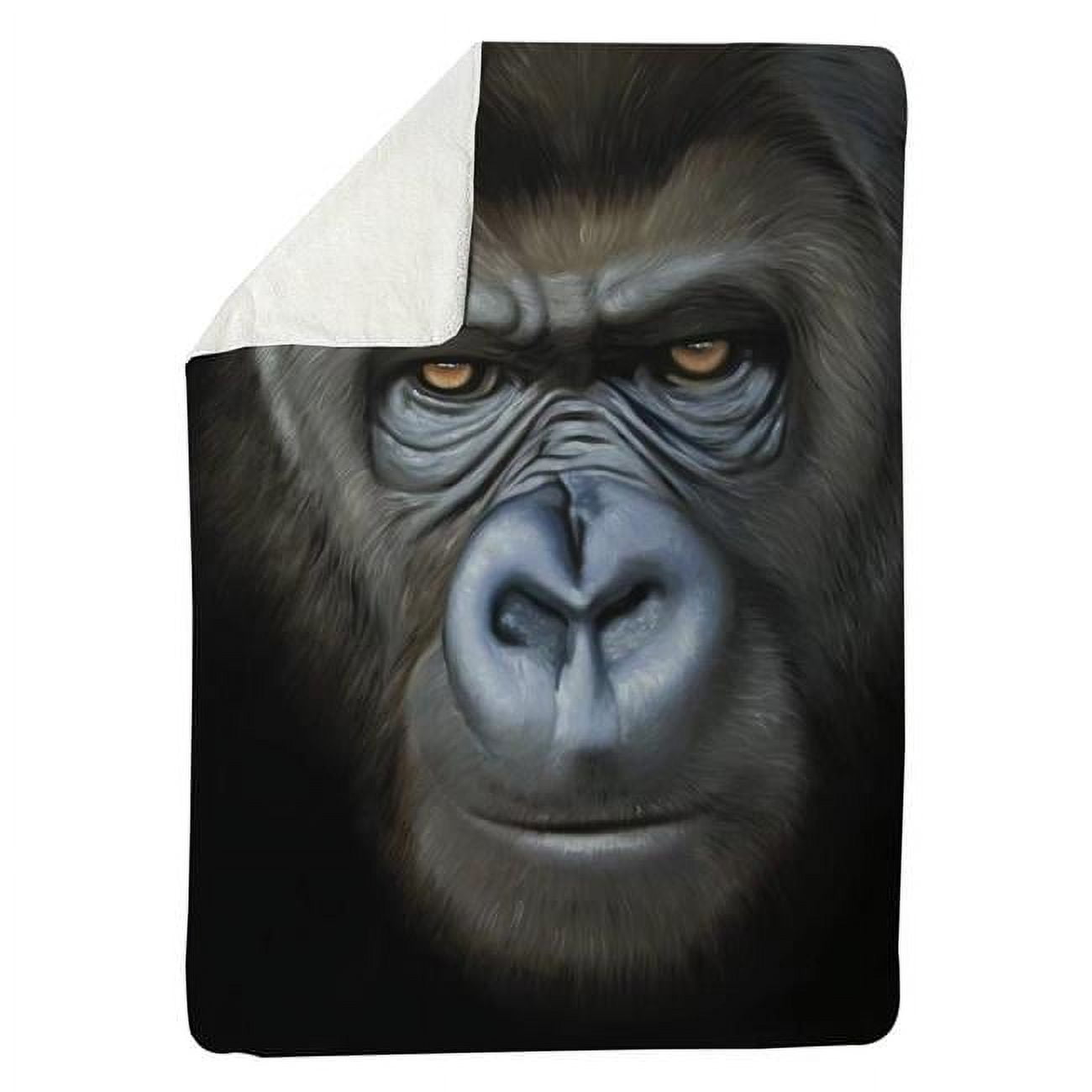 60 x 80 in. Gorilla Face-Sherpa Fleece Blanket
