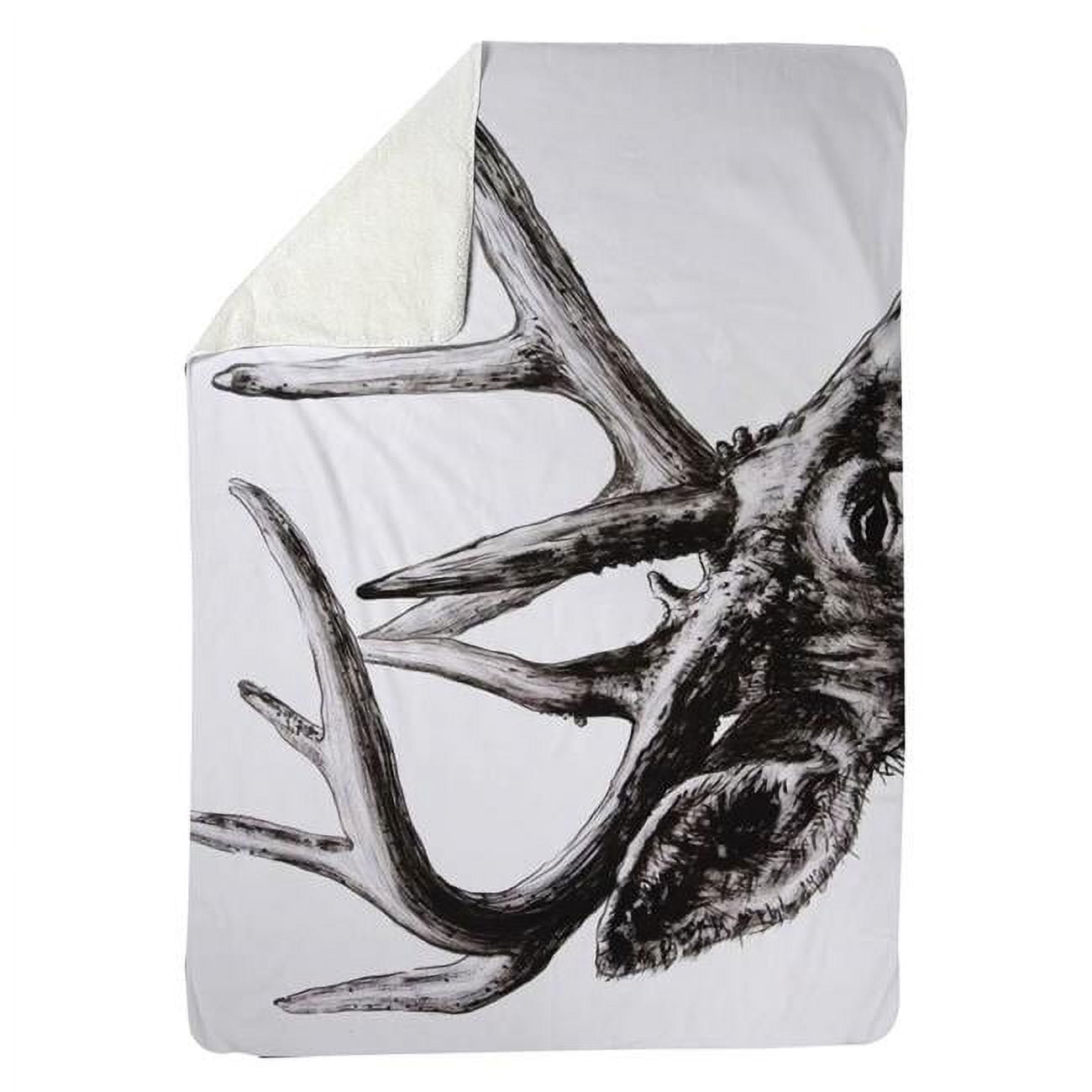 60 x 80 in. Roe Deer Plume-Sherpa Fleece Blanket