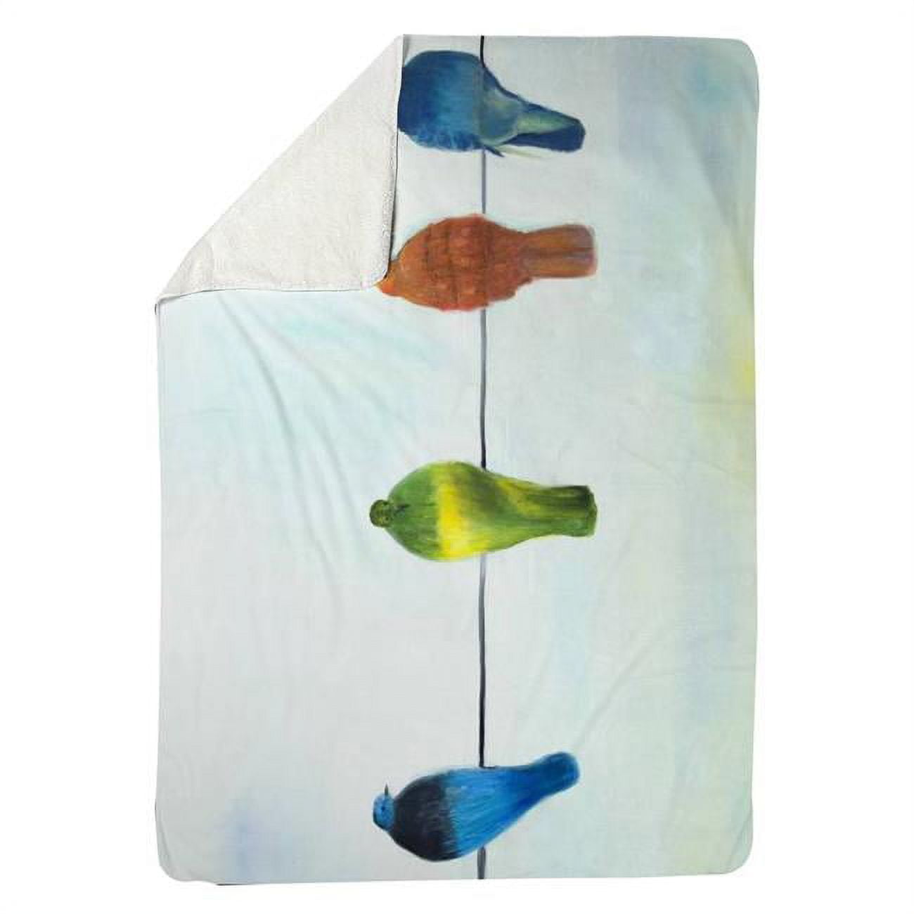 60 x 80 in. Perched Abstract Birds-Sherpa Fleece Blanket