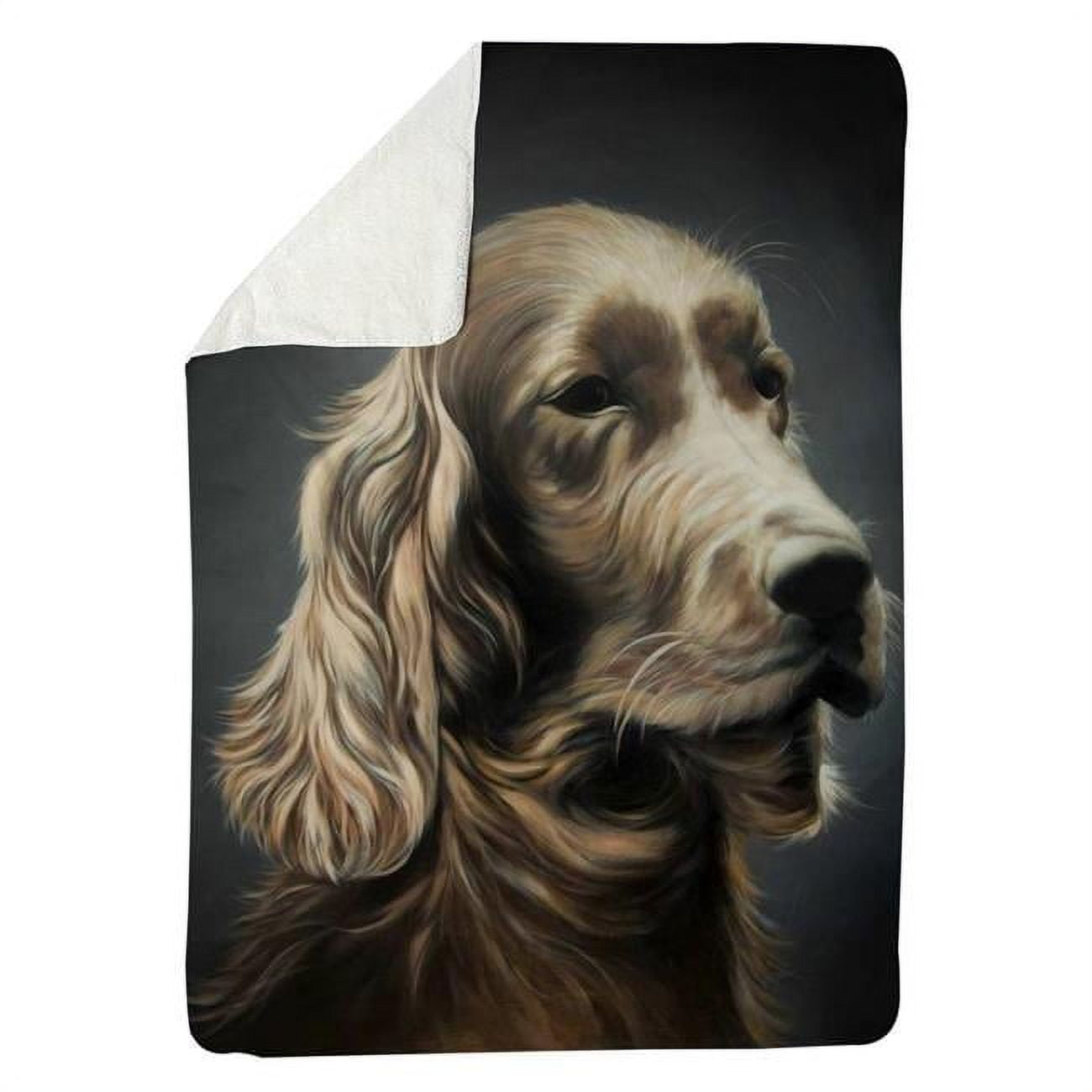 60 x 80 in. Field Spaniel-Sherpa Fleece Blanket
