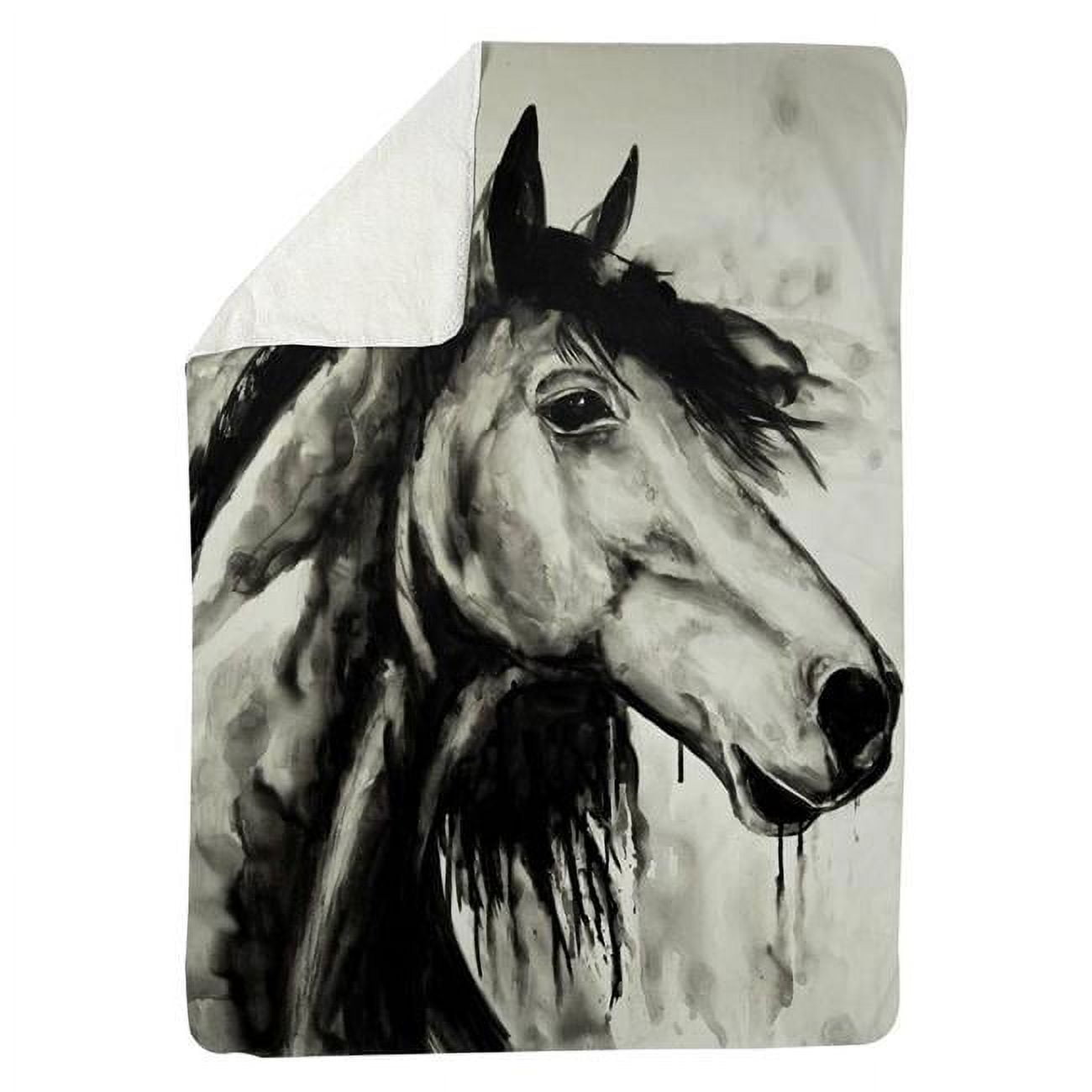 60 x 80 in. Spirit Horse-Sherpa Fleece Blanket