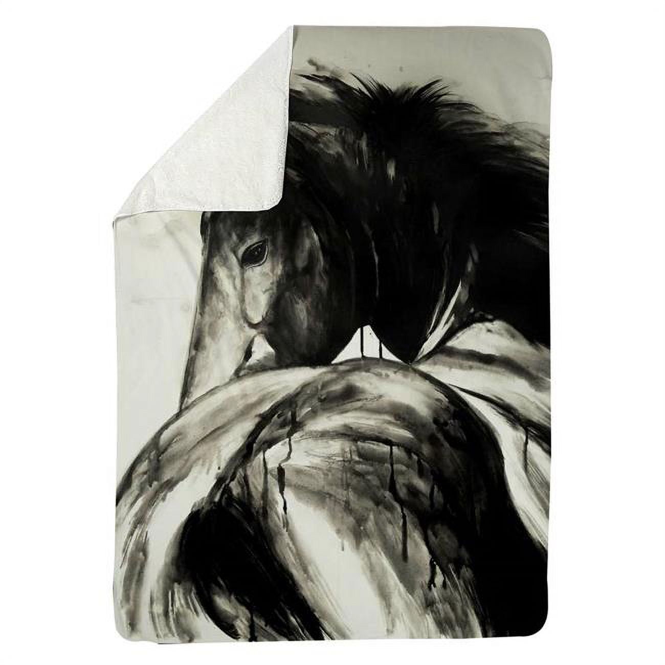 60 x 80 in. Classical Horse-Sherpa Fleece Blanket