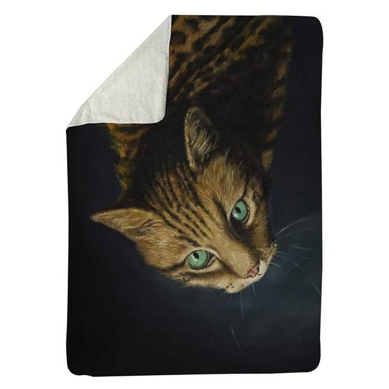 60 x 80 in. Bengal Cat-Sherpa Fleece Blanket