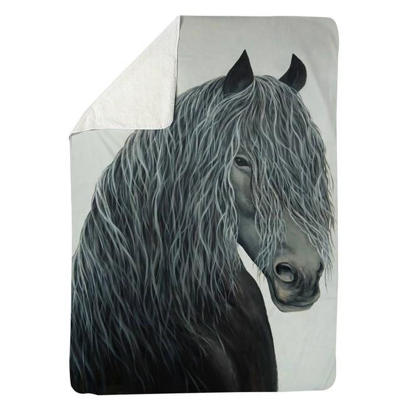 60 x 80 in. Wild Heart Horse-Sherpa Fleece Blanket