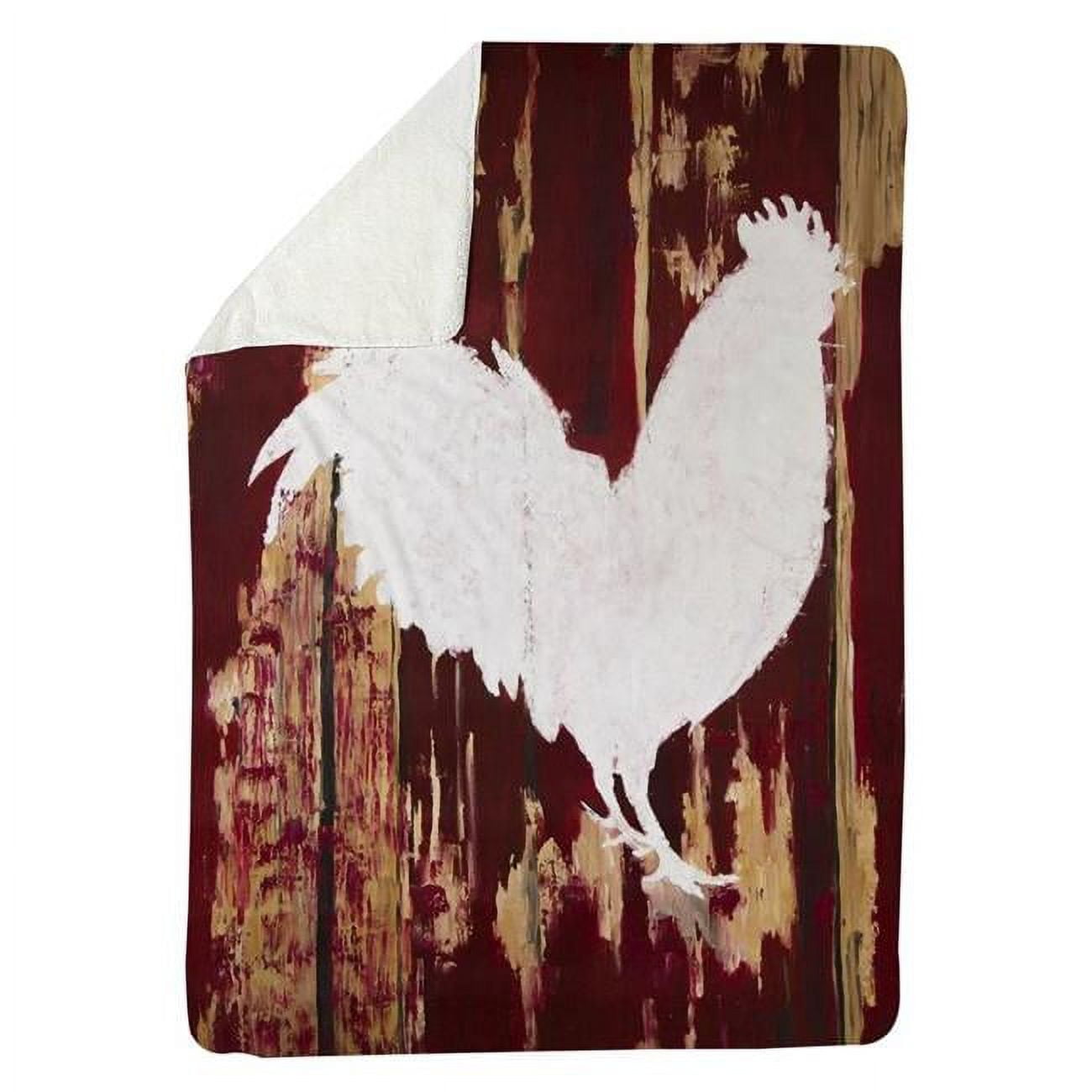 60 x 80 in. Rooster Silhouette-Sherpa Fleece Blanket