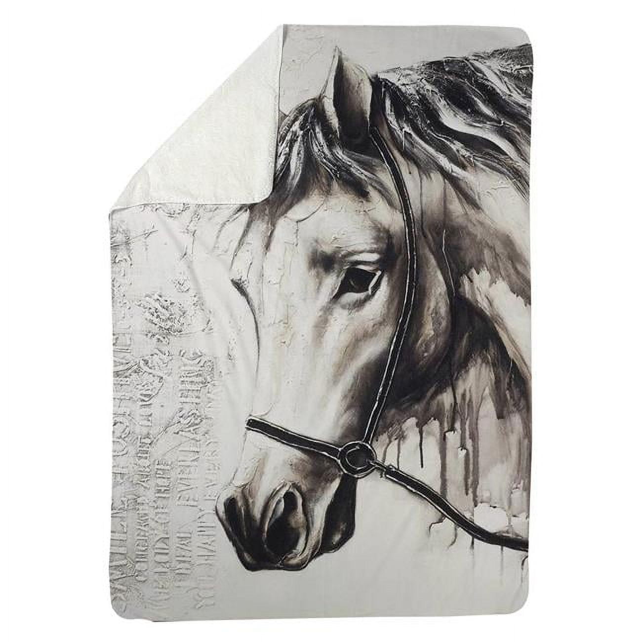 60 x 80 in. Alpha The White Horse-Sherpa Fleece Blanket