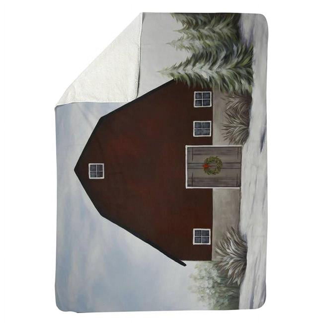60 x 80 in. Its Winter on the Farm-Sherpa Fleece Blanket