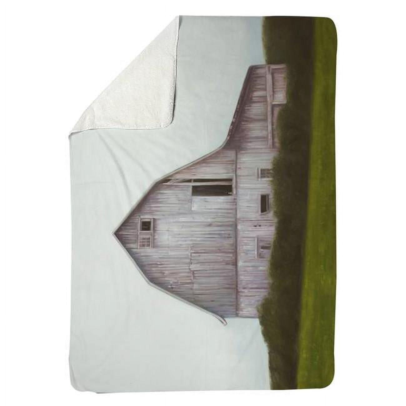 60 x 80 in. Rustic Barn-Sherpa Fleece Blanket