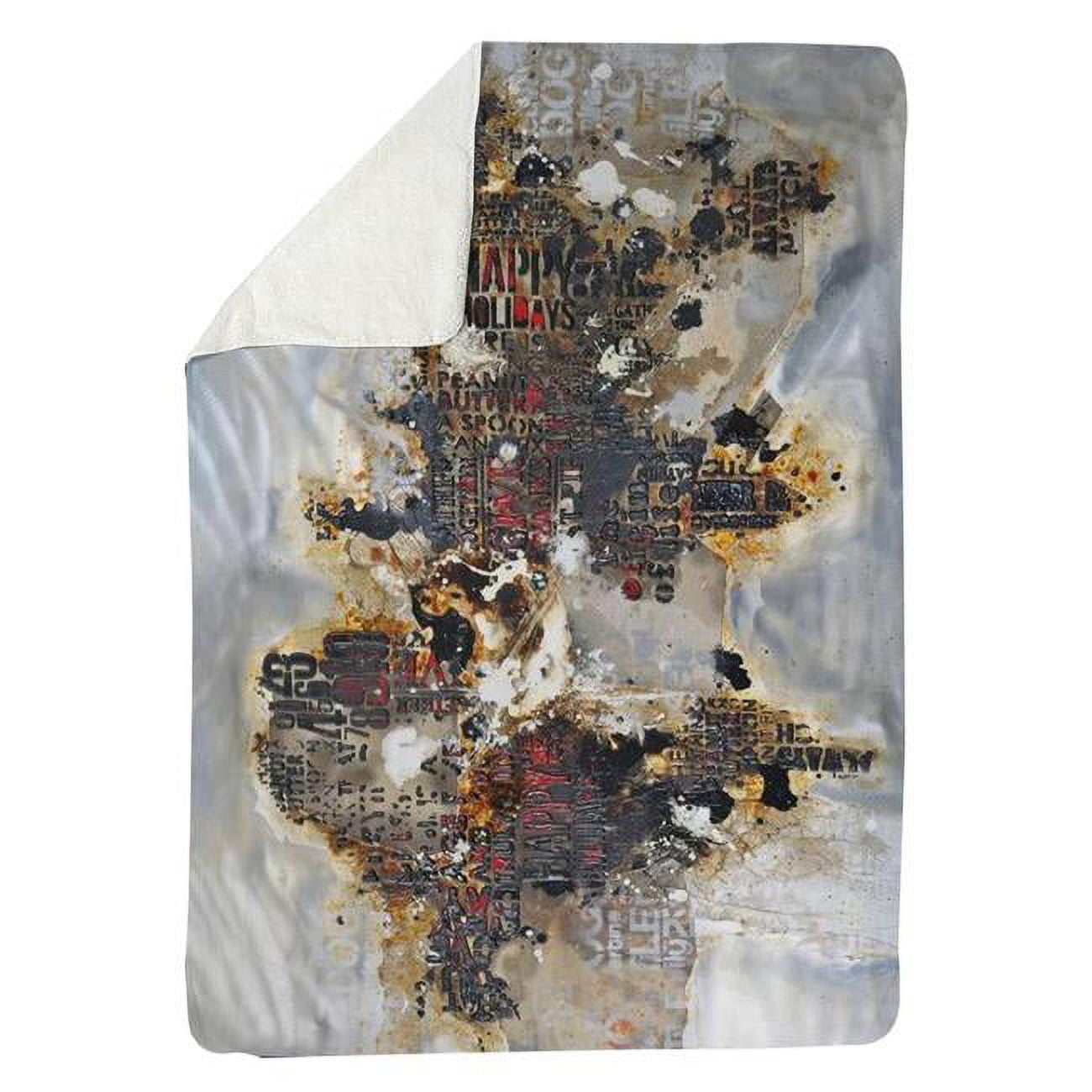 5545-6080-CI145 60 x 80 in. Texturized World Map with Typography-Sherpa Fleece Blanket
