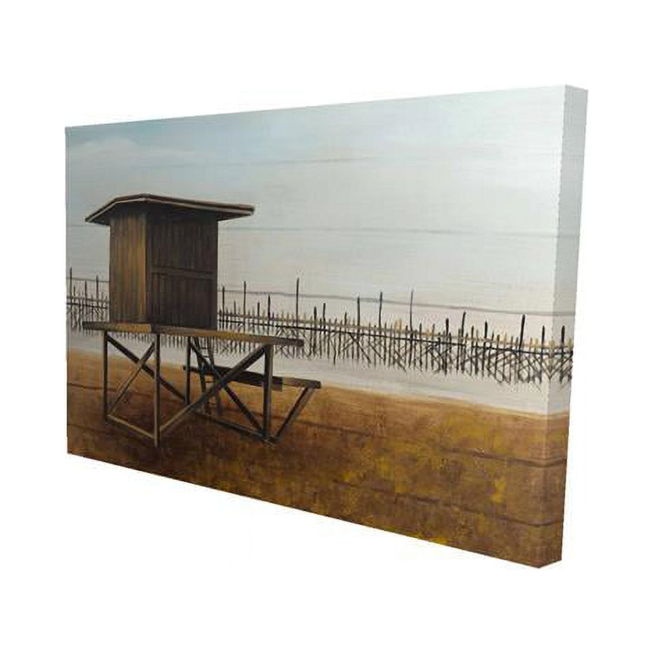 20 x 30 in. Newport Beach Lifeguard Tower-Print on Canvas