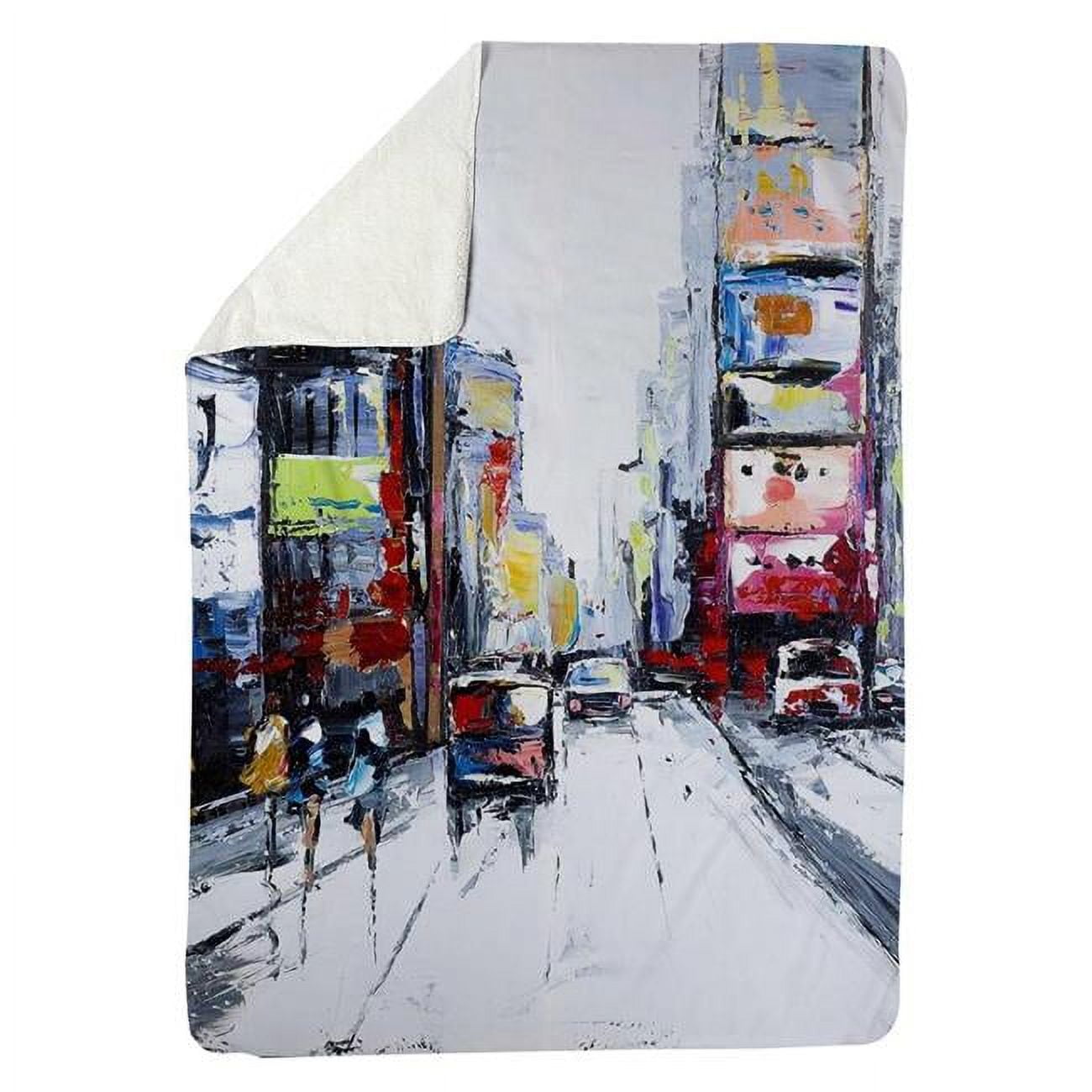 60 x 80 in. Time Square-Sherpa Fleece Blanket
