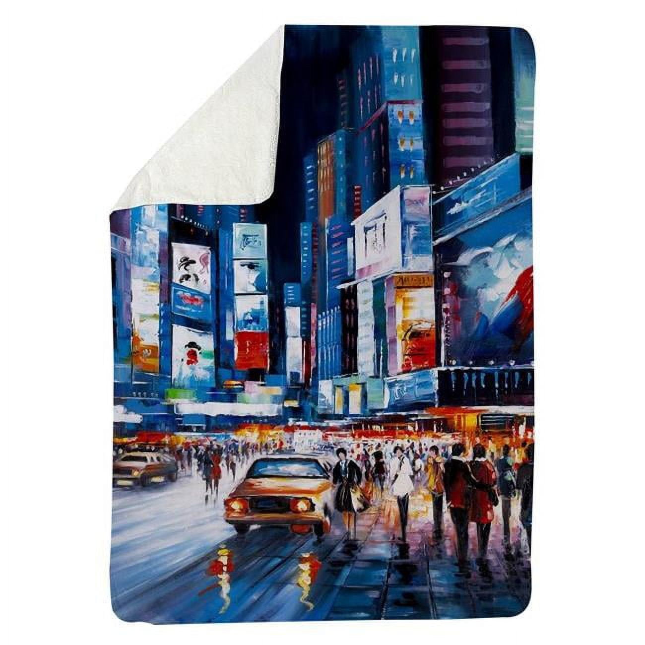 60 x 80 in. Times Square Perspective-Sherpa Fleece Blanket