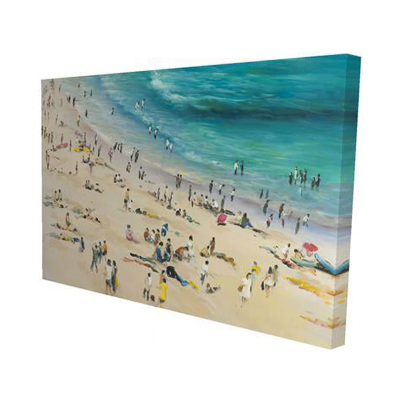 20 x 30 in. Summer Crowd At The Beach-Print on Canvas