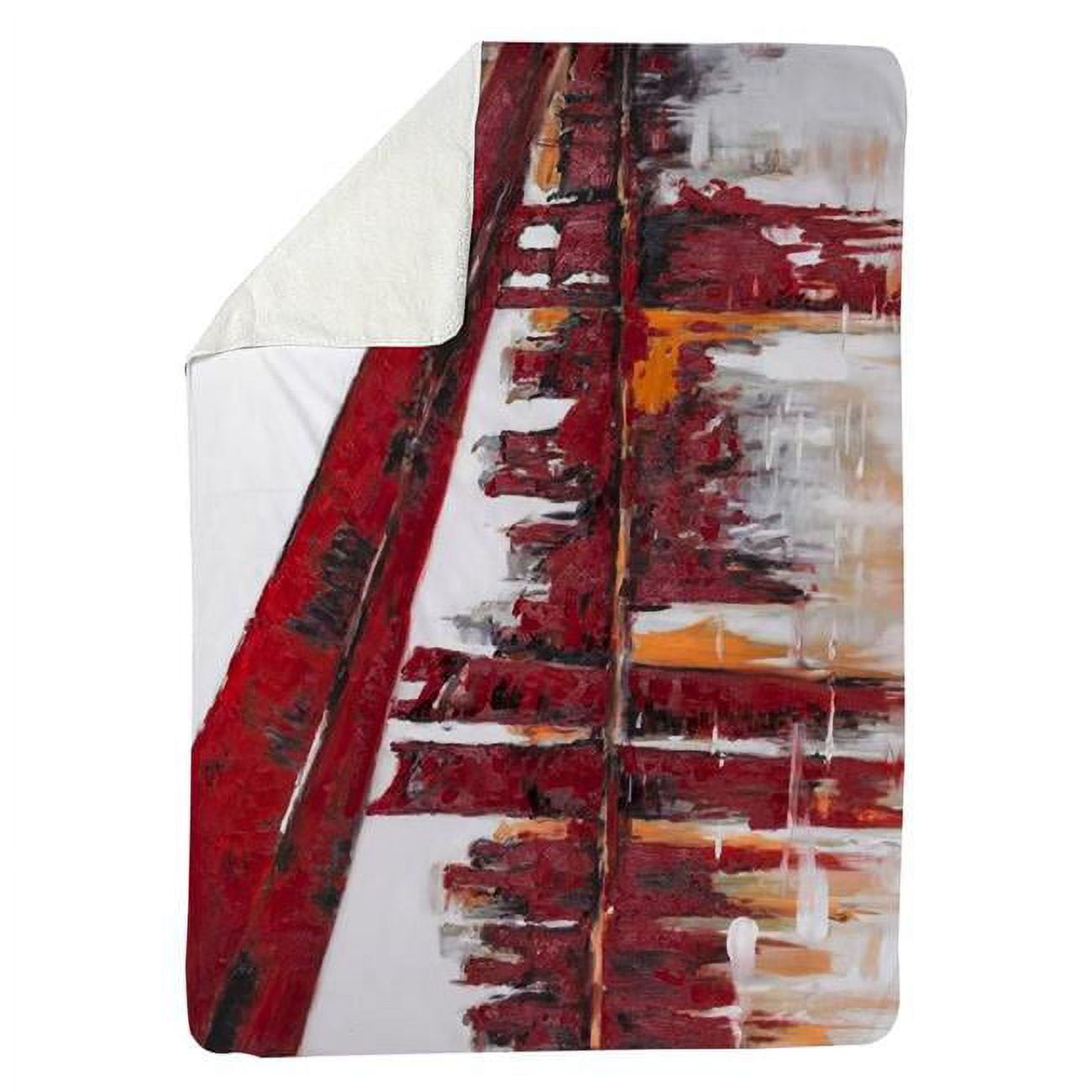 60 x 80 in. Red Bridge-Sherpa Fleece Blanket