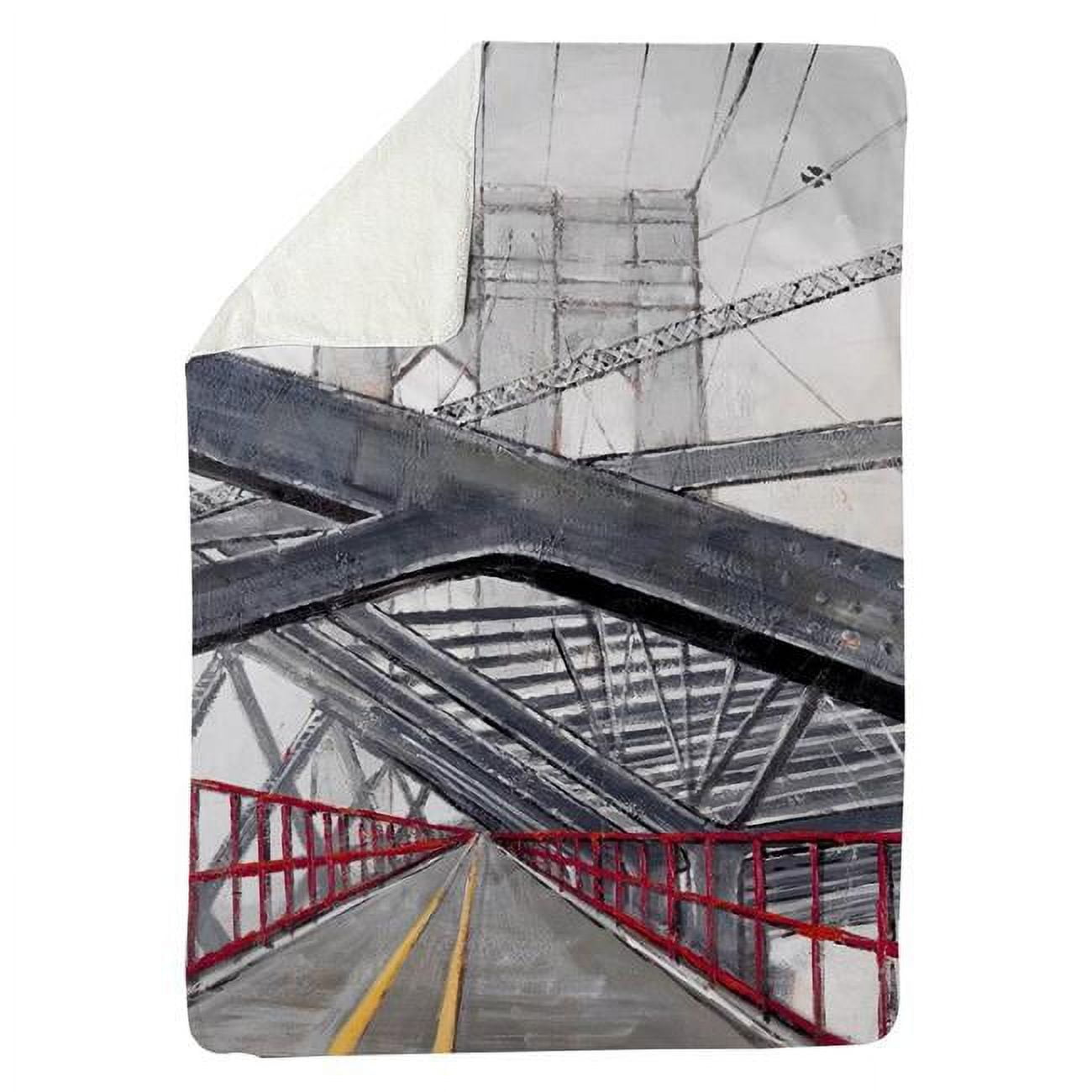 60 x 80 in. Under The Brooklyn Bridge-Sherpa Fleece Blanket
