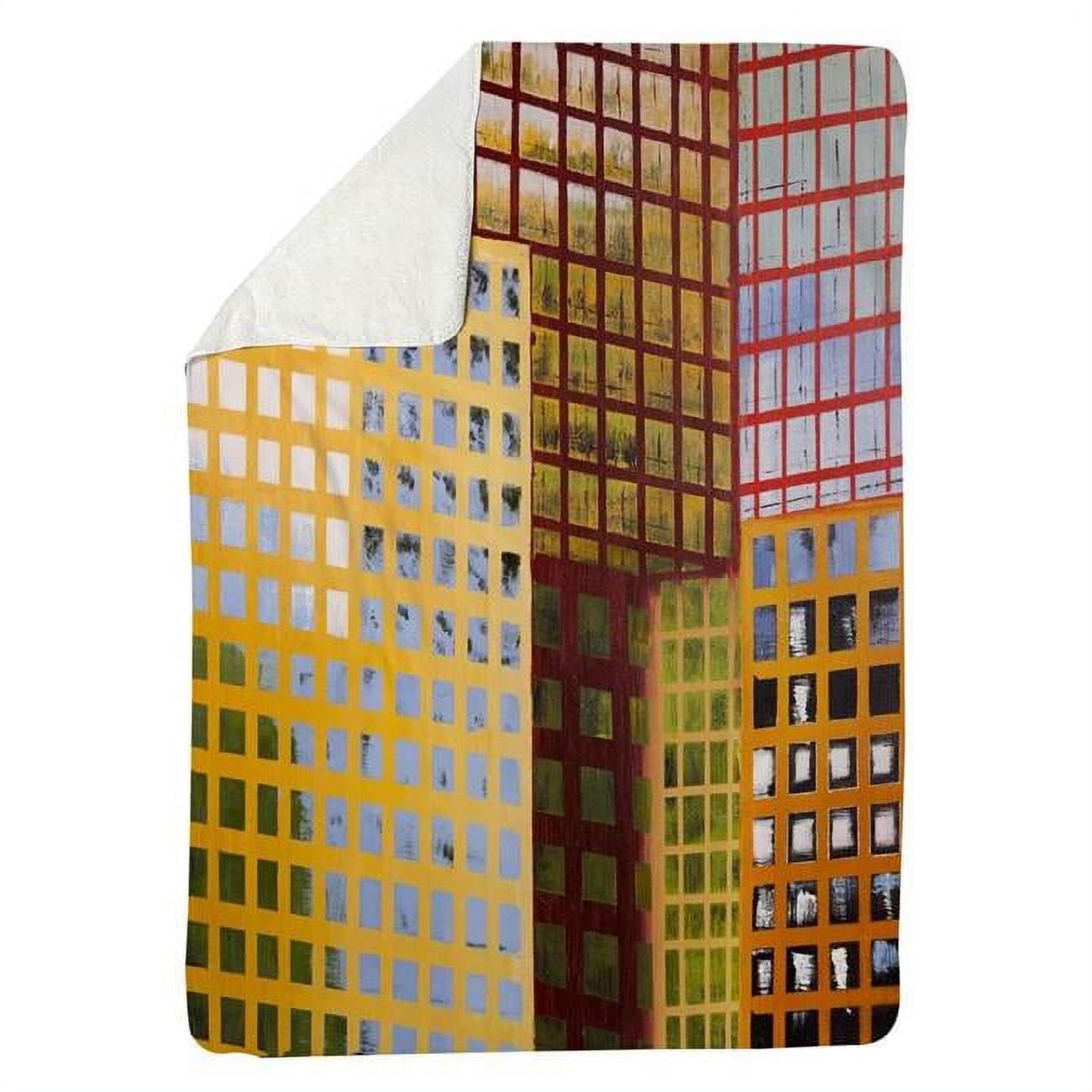 60 x 80 in. Skyscrapers-Sherpa Fleece Blanket