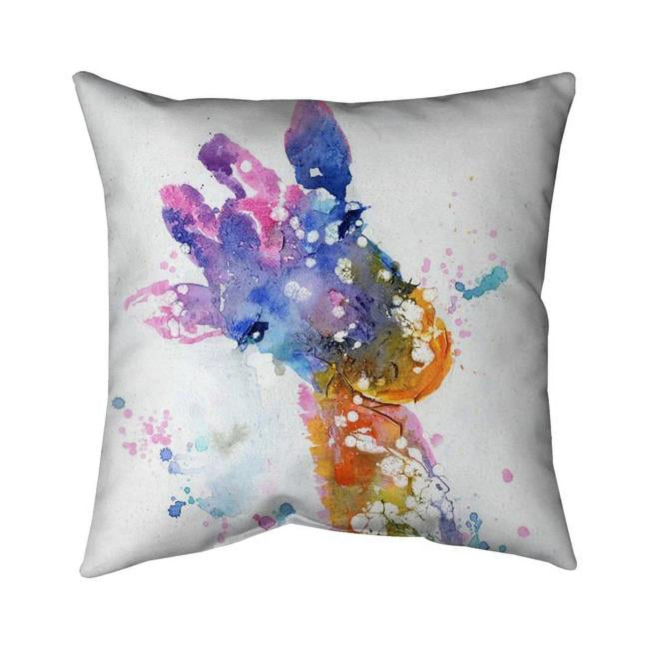 26 x 26 in. Abstract Giraffe with Color Splash-Double Sided Print Indoor Pillow Cover