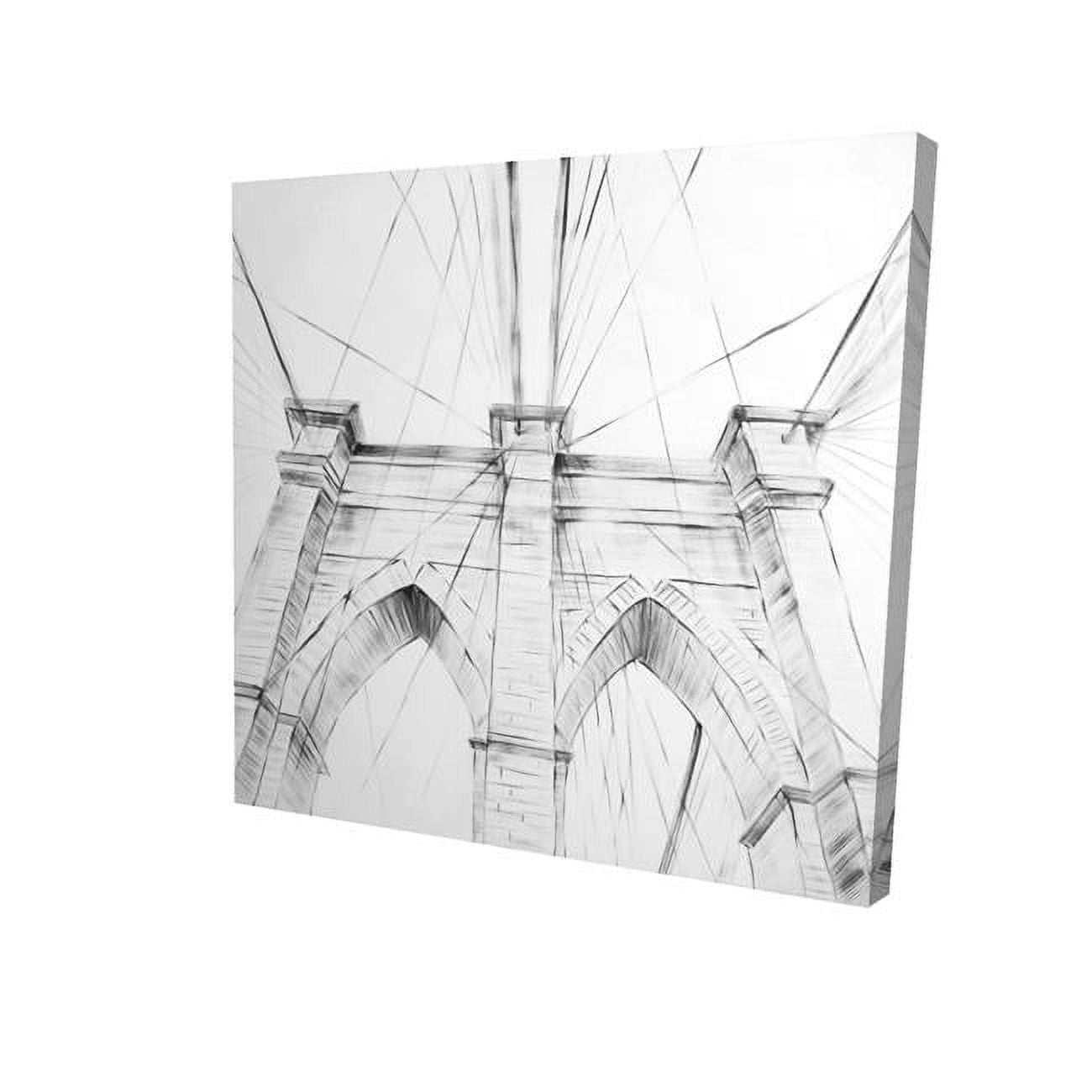 12 x 12 in. Brooklyn Bridge Sketch-Print on Canvas