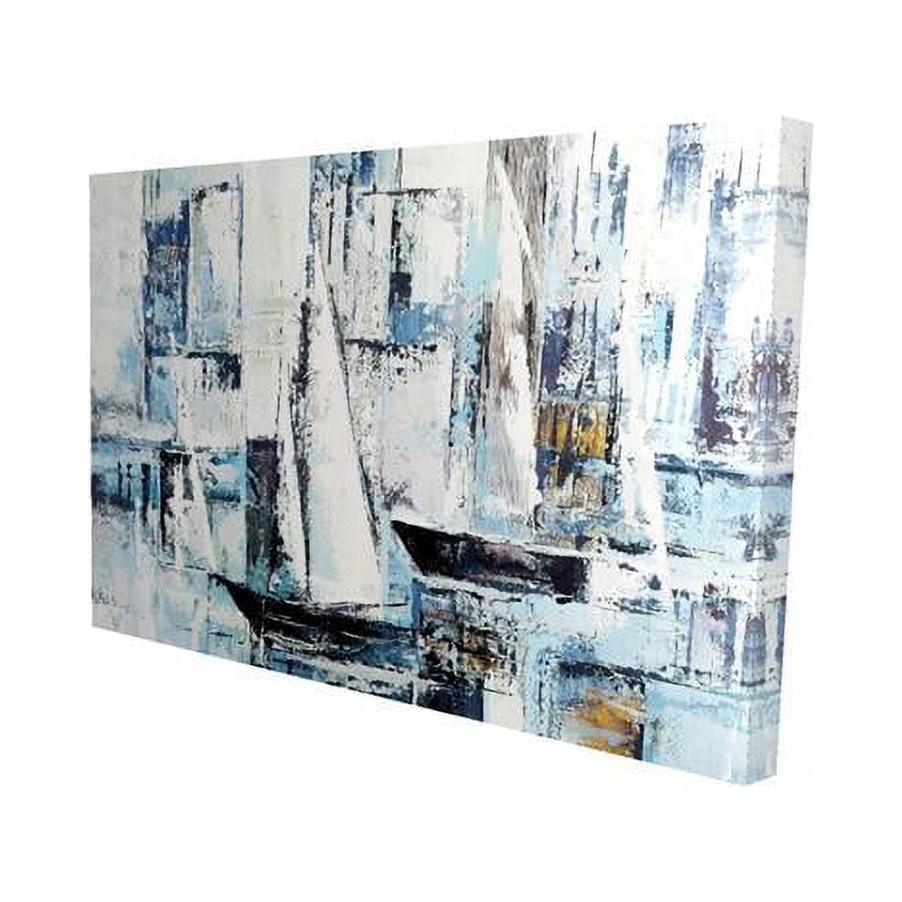 20 x 30 in. Abstract Shapes & Boats-Print on Canvas
