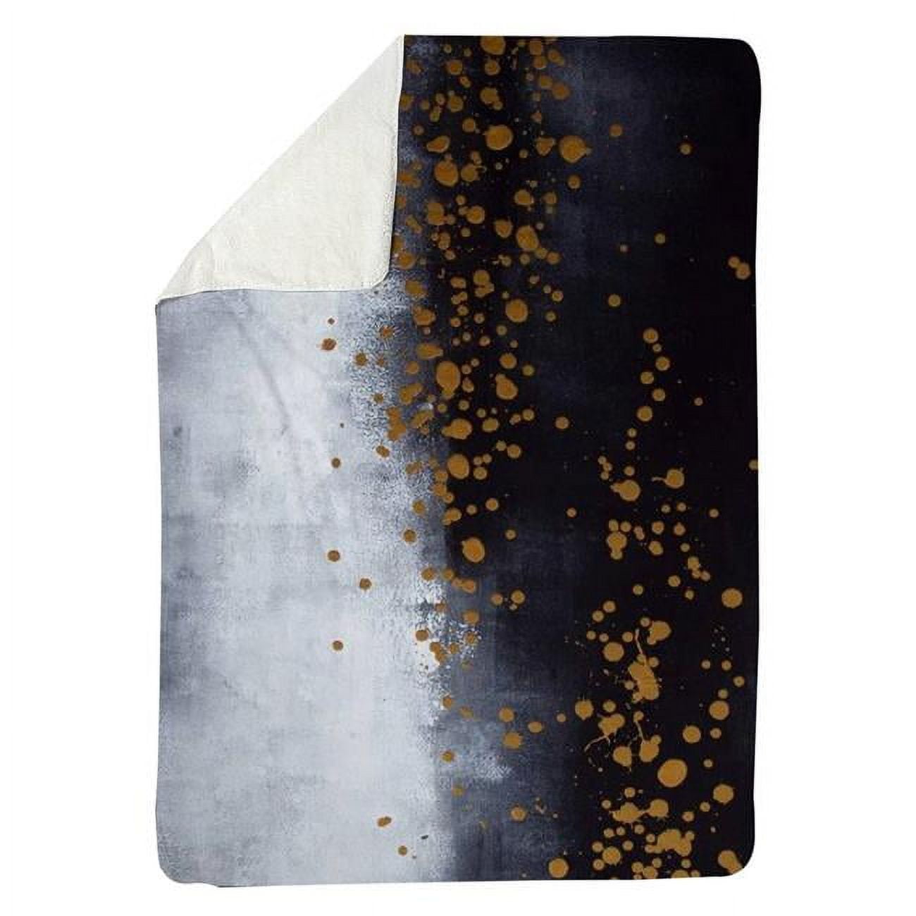 5545-6080-AB53 60 x 80 in. Two Shades of Grey with Gold Dots-Sherpa Fleece Blanket
