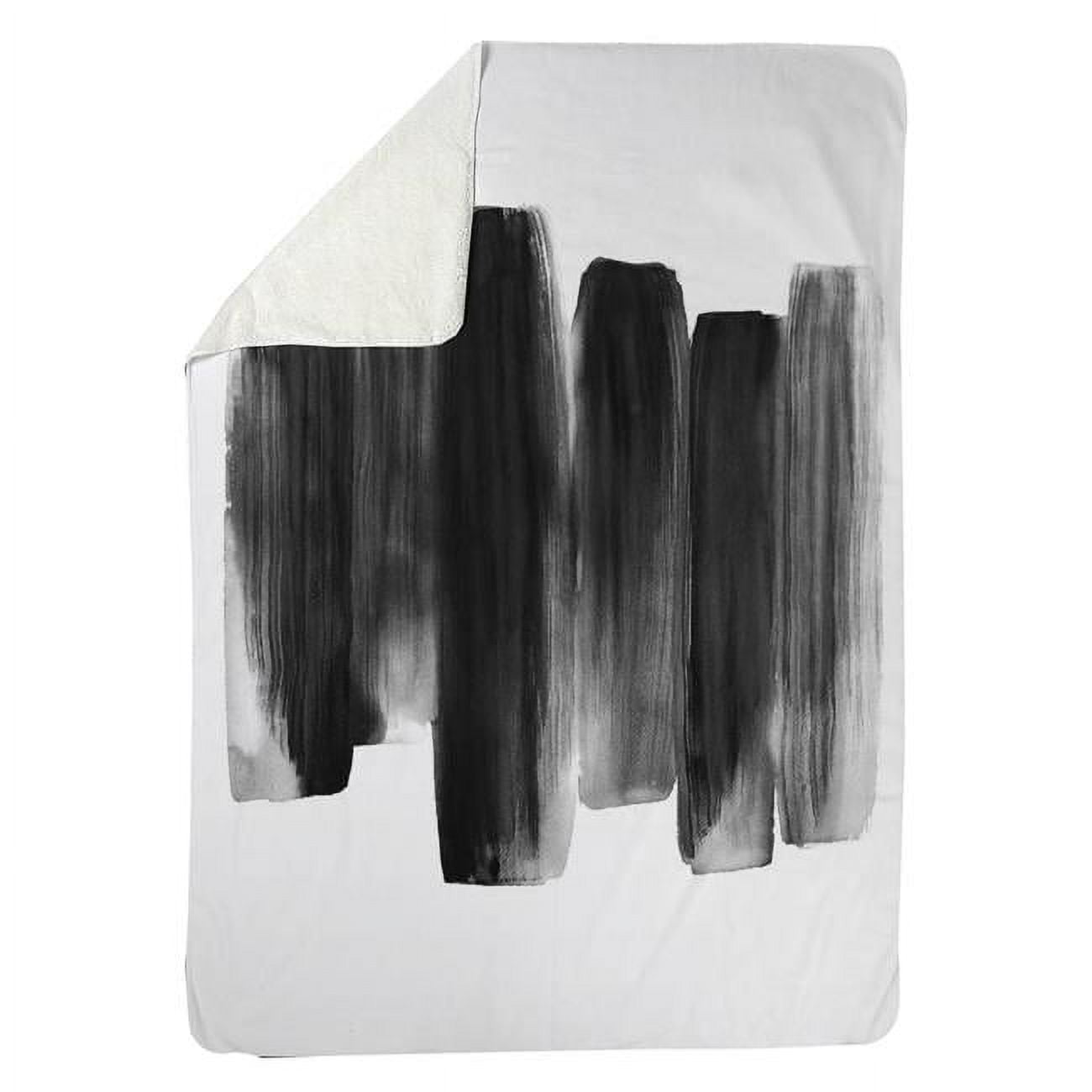 60 x 80 in. Black Shapes-Sherpa Fleece Blanket