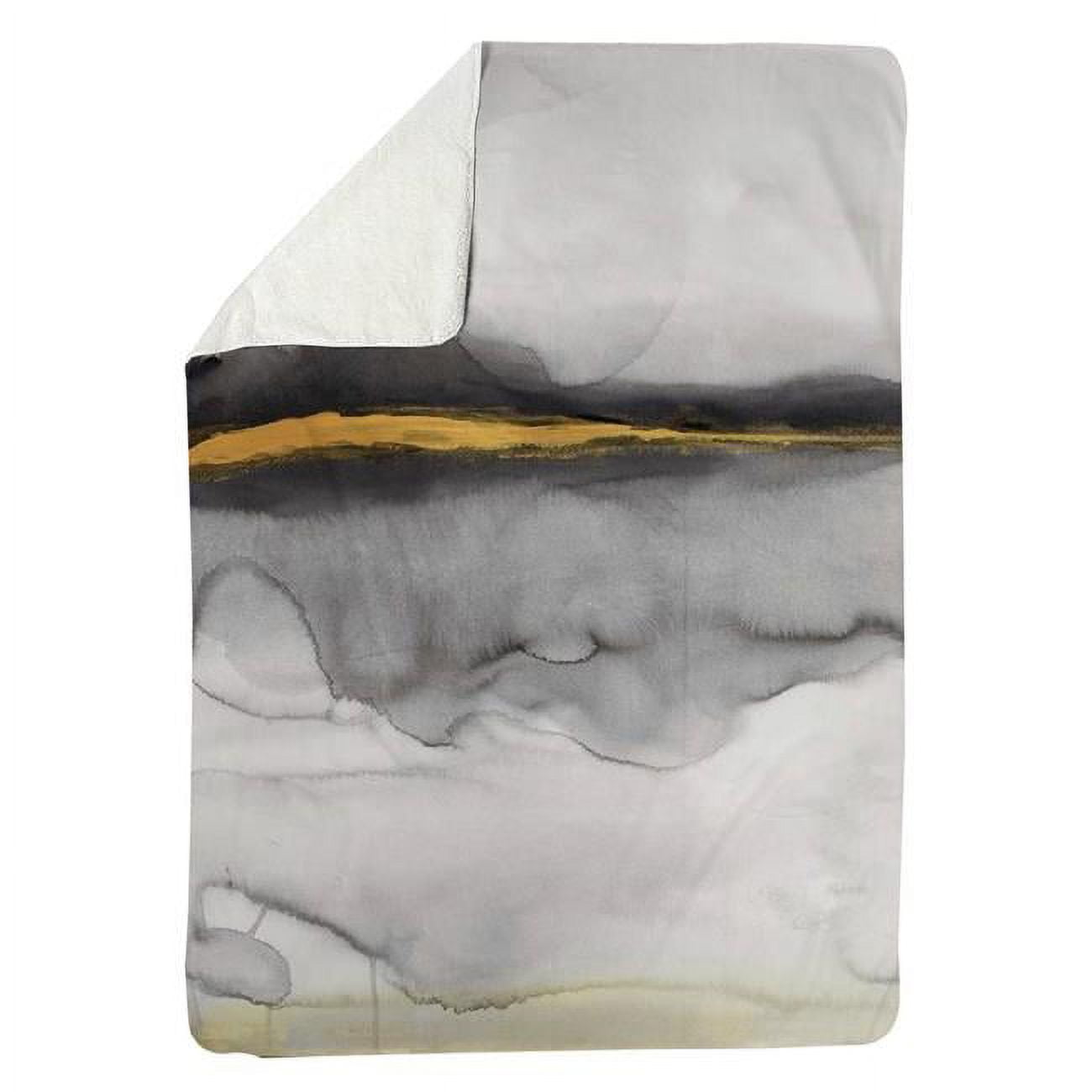 60 x 80 in. Gold Stripe Abstract-Sherpa Fleece Blanket