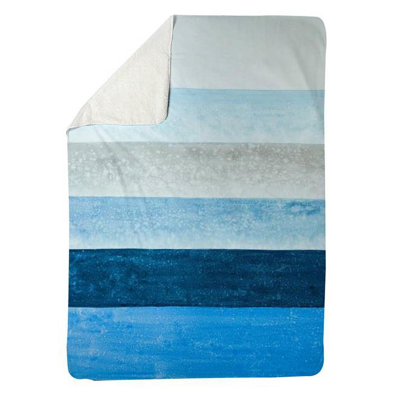 60 x 80 in. Blue Stripes-Sherpa Fleece Blanket