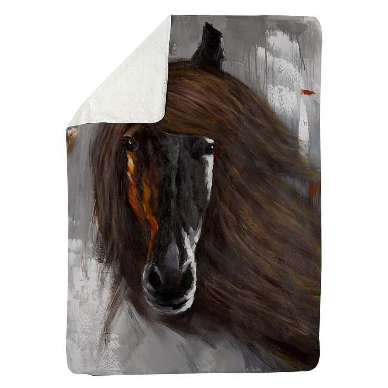 60 x 80 in. Proud Brown Horse-Sherpa Fleece Blanket