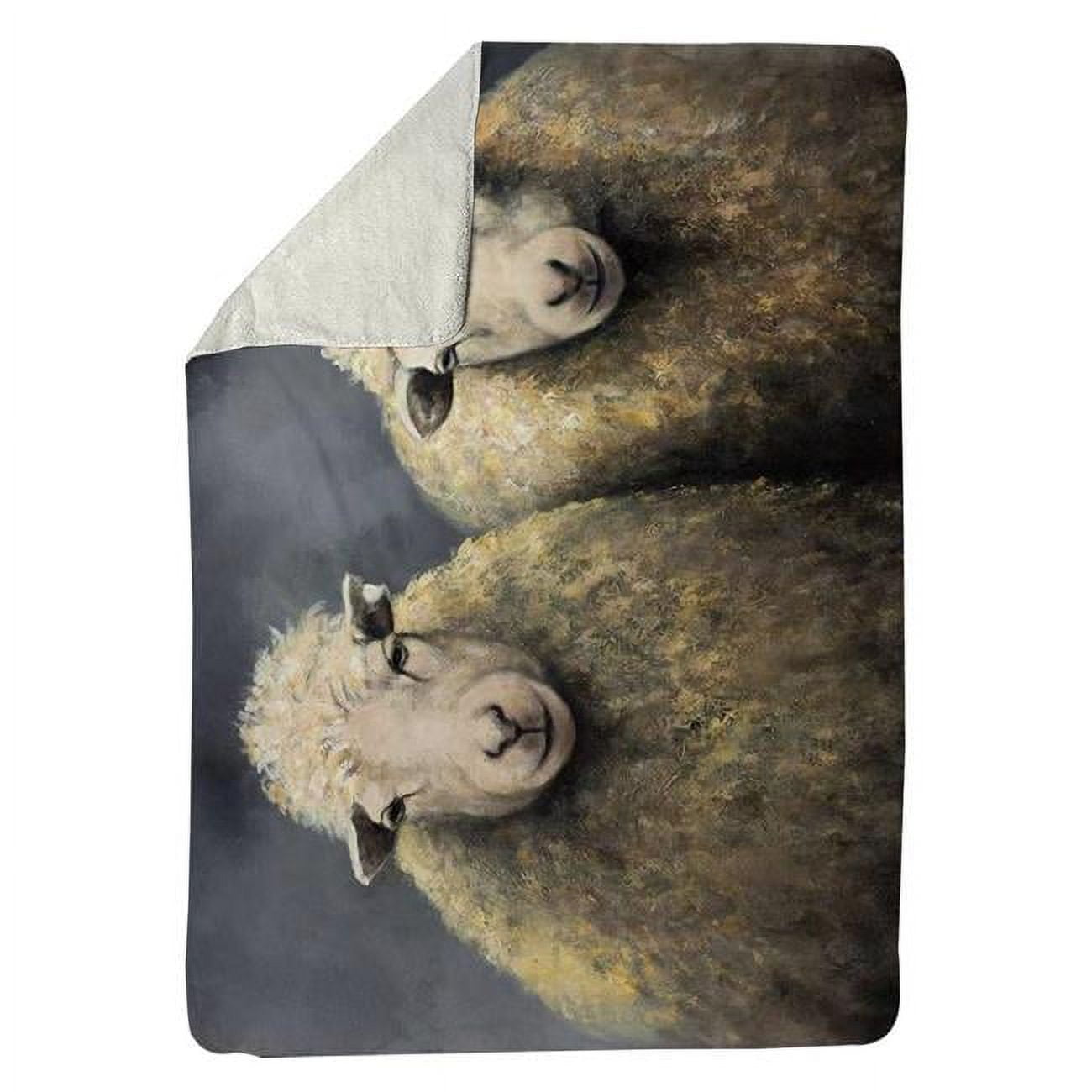 60 x 80 in. Wool Sheeps-Sherpa Fleece Blanket