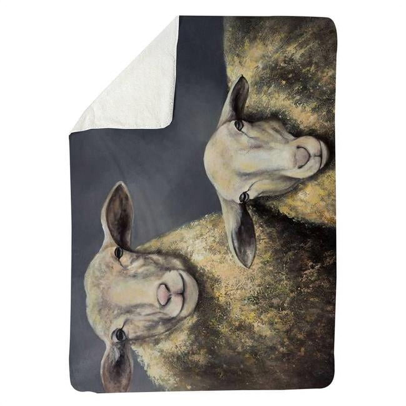 60 x 80 in. Two Sheeps-Sherpa Fleece Blanket