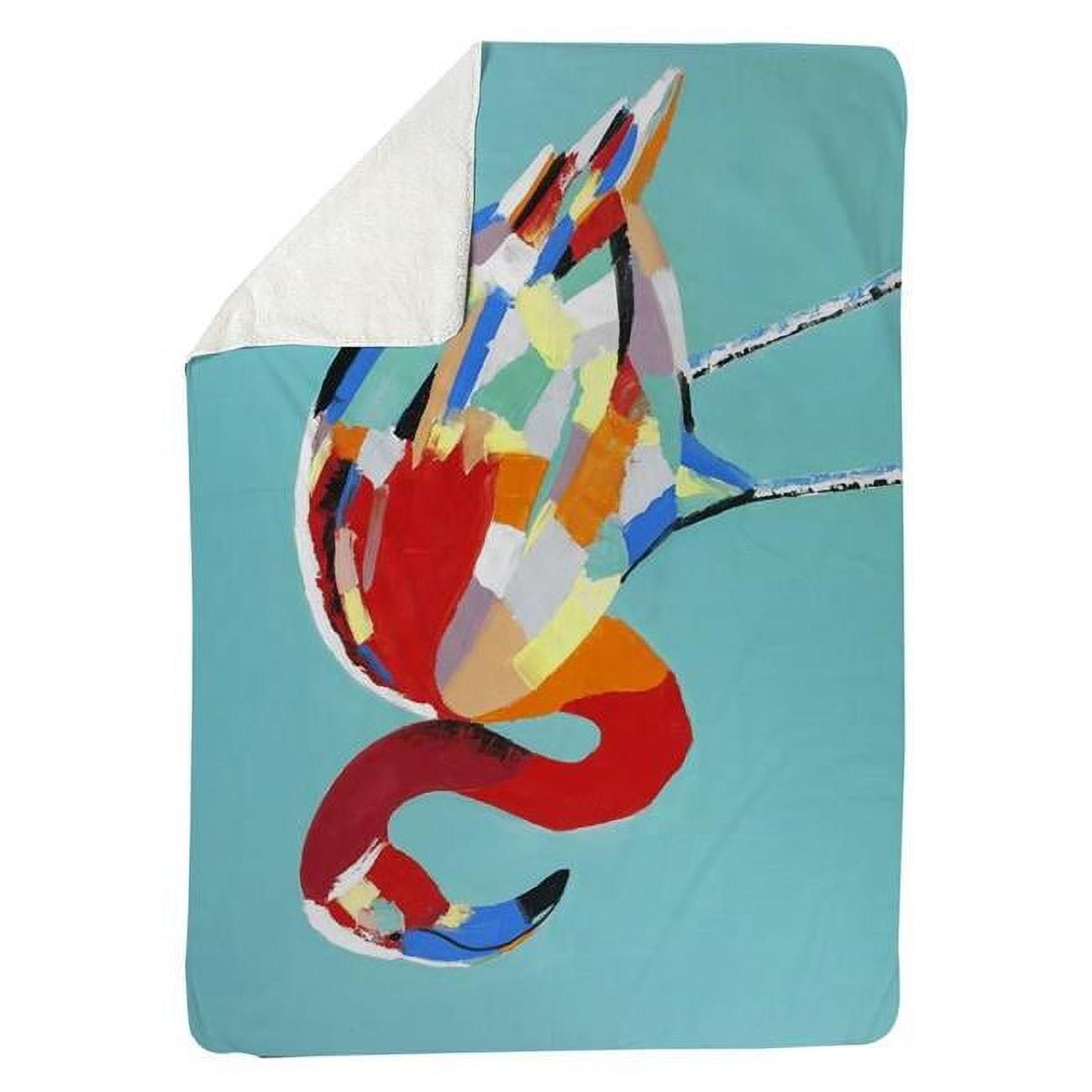 60 x 80 in. Abstract Flamingo-Sherpa Fleece Blanket