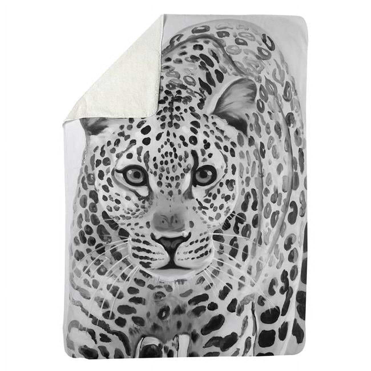 60 x 80 in. Leopard Ready to Attack-Sherpa Fleece Blanket