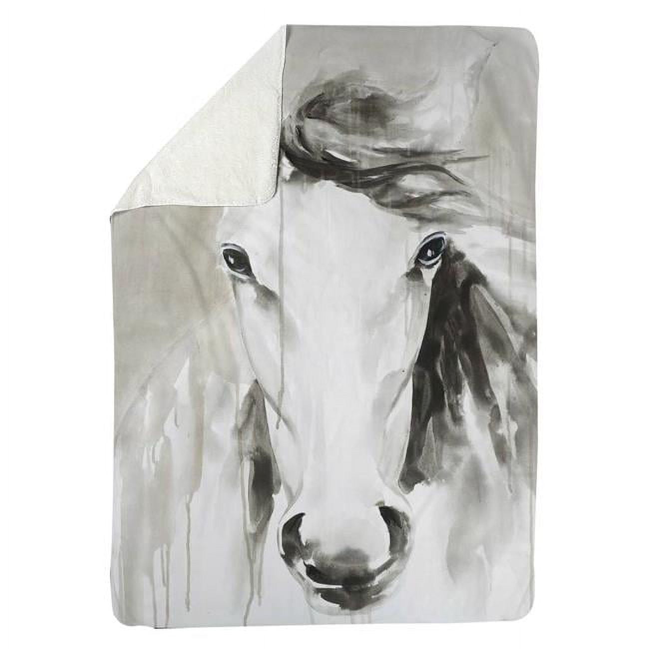60 x 80 in. Beautiful Abstract Horse-Sherpa Fleece Blanket