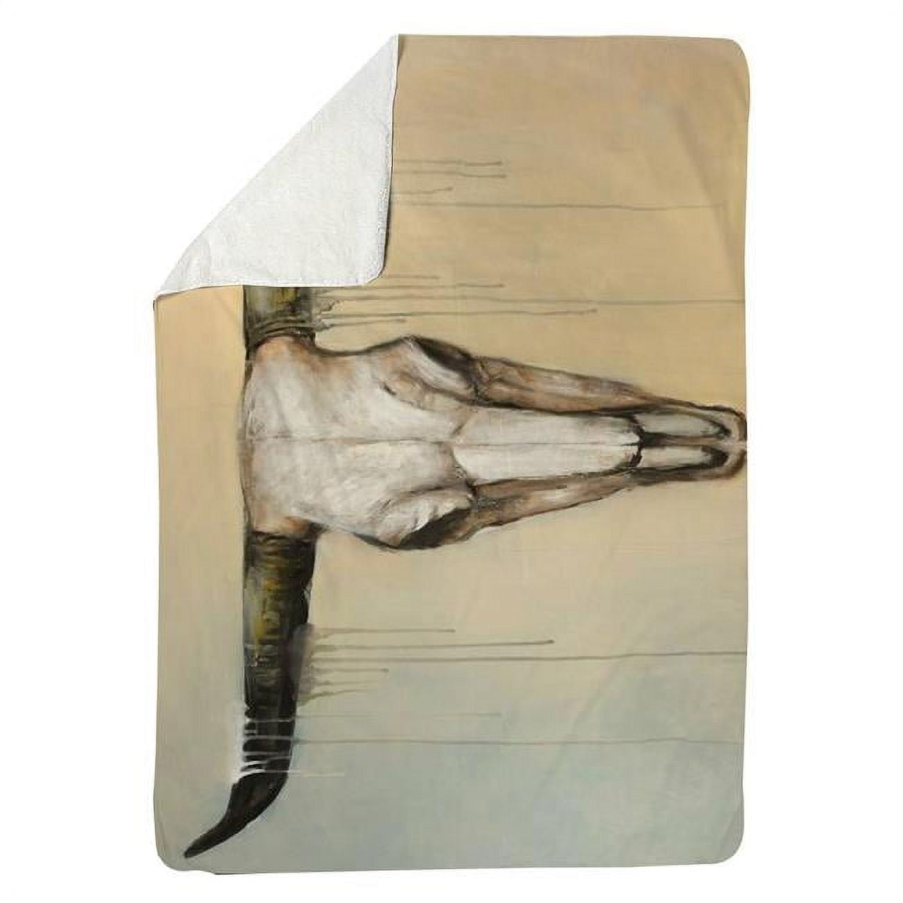 60 x 80 in. Bull Skull-Sherpa Fleece Blanket
