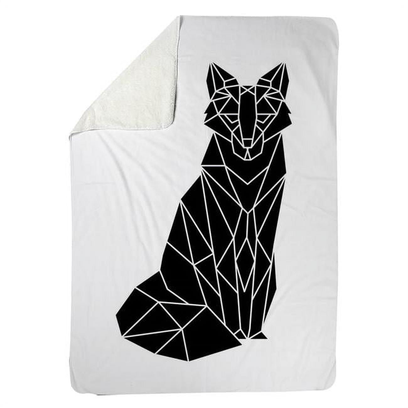 60 x 80 in. Geometric Fox-Sherpa Fleece Blanket