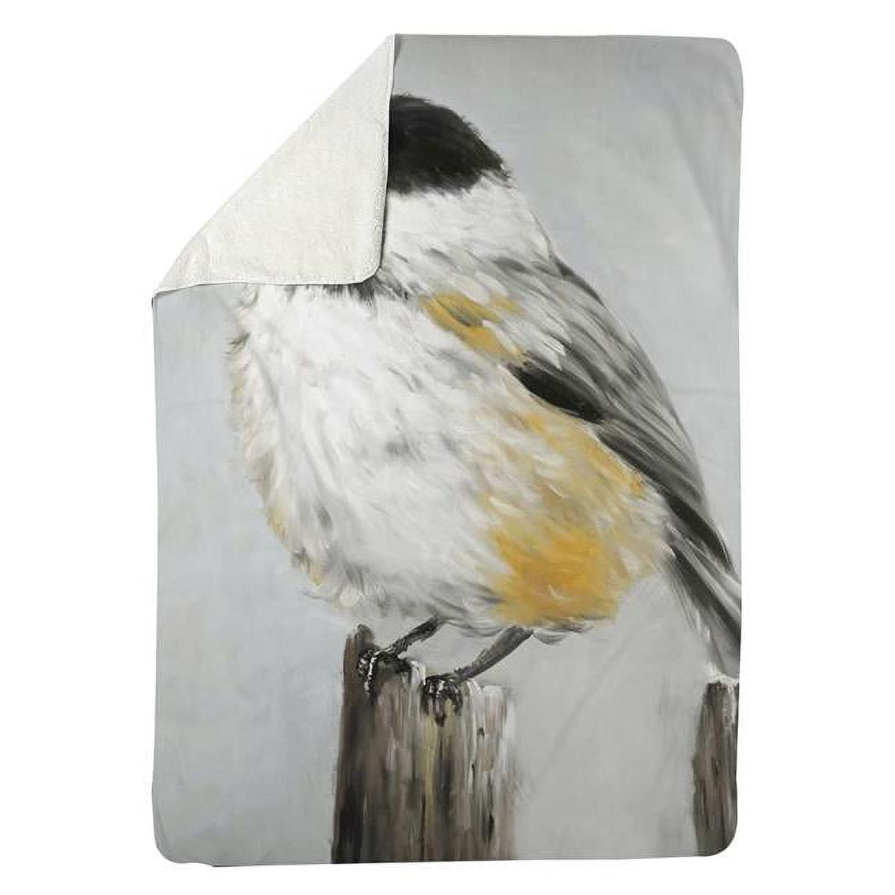 60 x 80 in. Coal Tit Bird-Sherpa Fleece Blanket