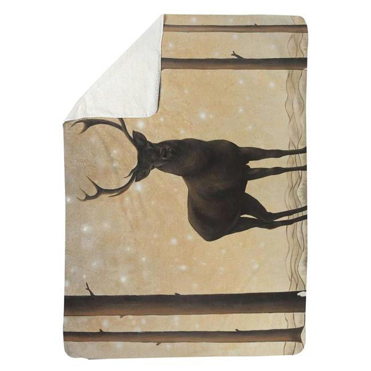 60 x 80 in. Roe Deer In Winter-Sherpa Fleece Blanket