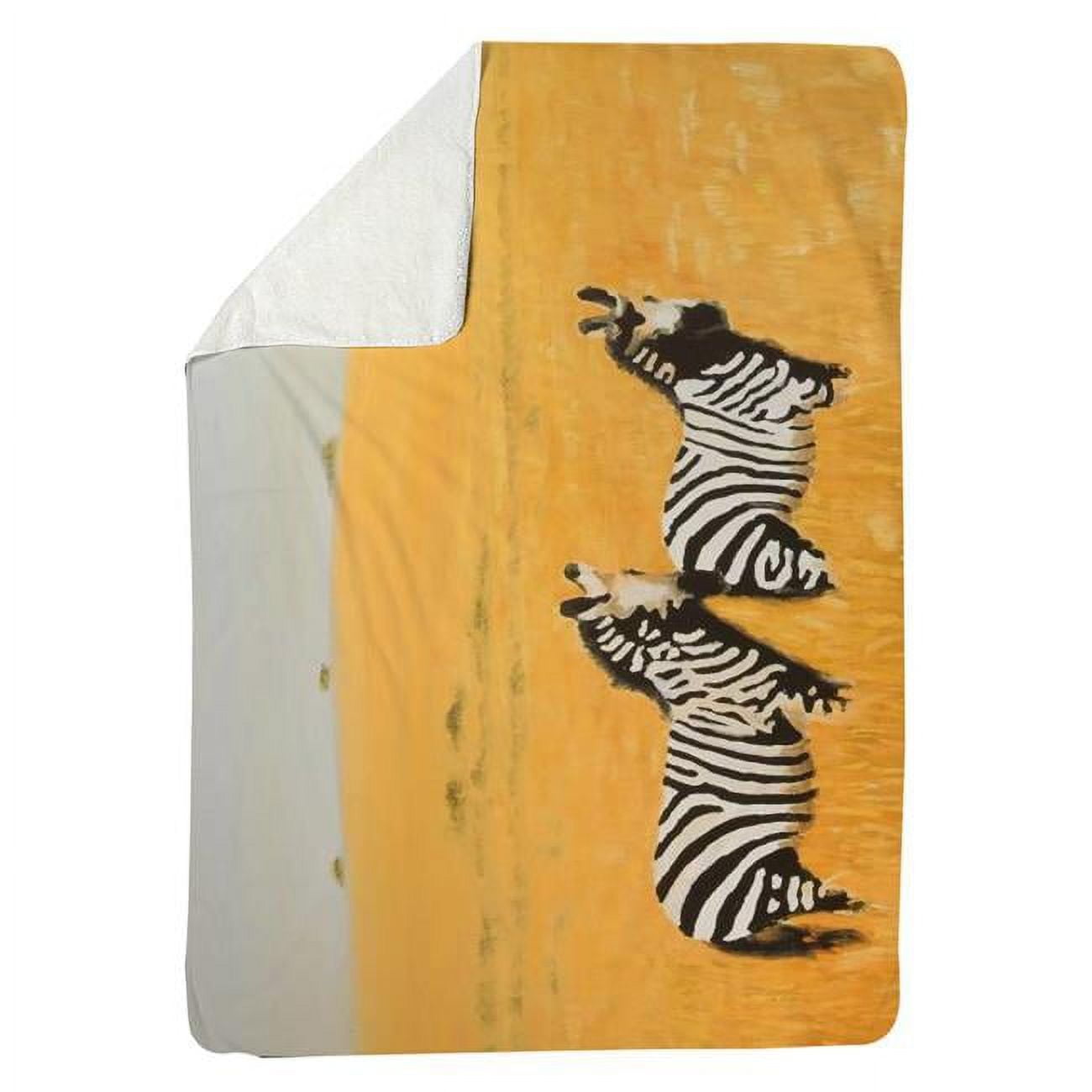 60 x 80 in. Herd of Zebra-Sherpa Fleece Blanket