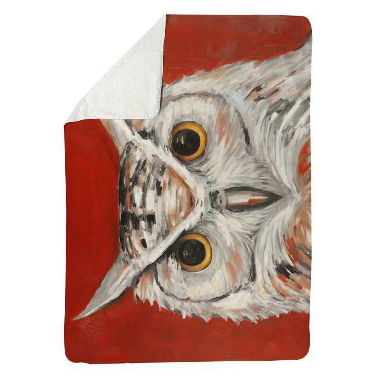 60 x 80 in. Colorful Eagle Owl-Sherpa Fleece Blanket
