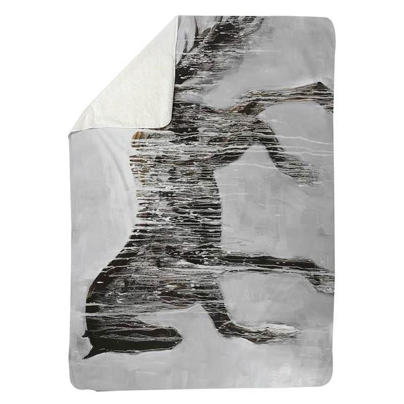60 x 80 in. Horse Brown Silhouette-Sherpa Fleece Blanket