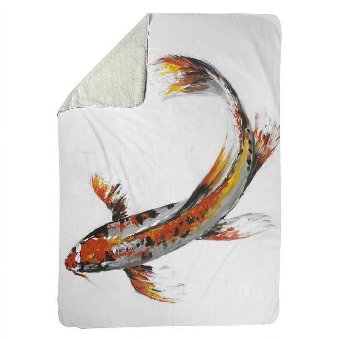 60 x 80 in. Butterfly Koi Fish-Sherpa Fleece Blanket