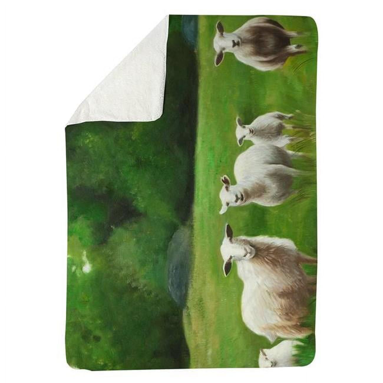 60 x 80 in. Fields of Sheep-Sherpa Fleece Blanket
